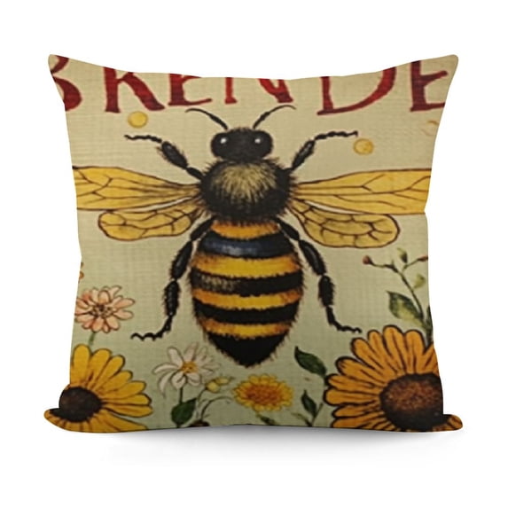 YINGXI Inspirational Quote Be Kind Spring Honey Bee Gnome Throw Pillow Covers, Bee Lover Gifts,Spring Summer Flower Decorative Cushion Covers for Sofa Couch Bed 20x20in
