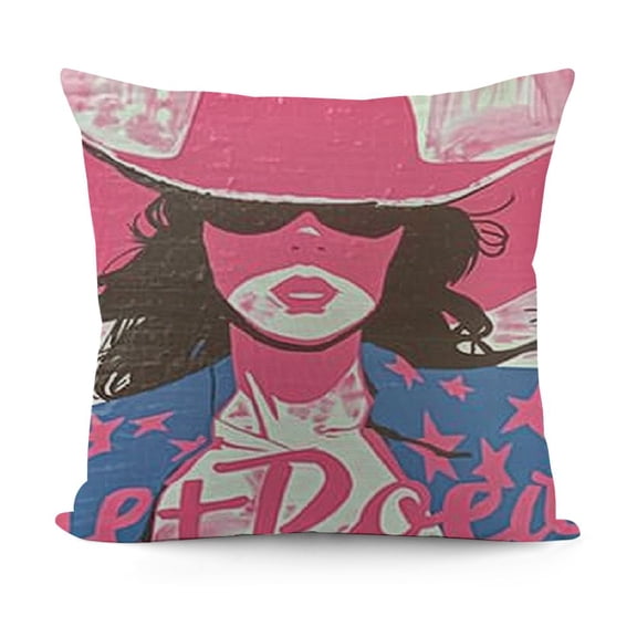 YINGXI Inspirational Quotes Let's Go Girls Hot Pink Hat Throw Pillow Cover,Trendy Decorative Cushion Cover for Home Girls Room Dorm,Gifts for Teen Girls 20x20in