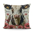 thumbnail image 1 of YINGXI  Just A Girl Who Lovers Cows Floral Throw Pillow Case, Leopard Print Floral Dairy Cow Decorative Cushion Cover for Farmhouse Home Bedroom Girls Room,Cow Lovers Gifts,Girls Women Gifts 22x22in, 1 of 5