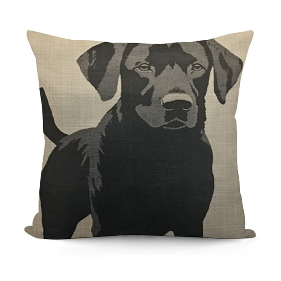 YINGXI Labrador Dog Throw Pillow Cover Silhouette Retriever Dog Animal Pet Friend Canine Puppy Mammal Cute Pillow Case Decorative Men Women Boy Girl Room Cushion Cover for Home Couch Bed 18x18in