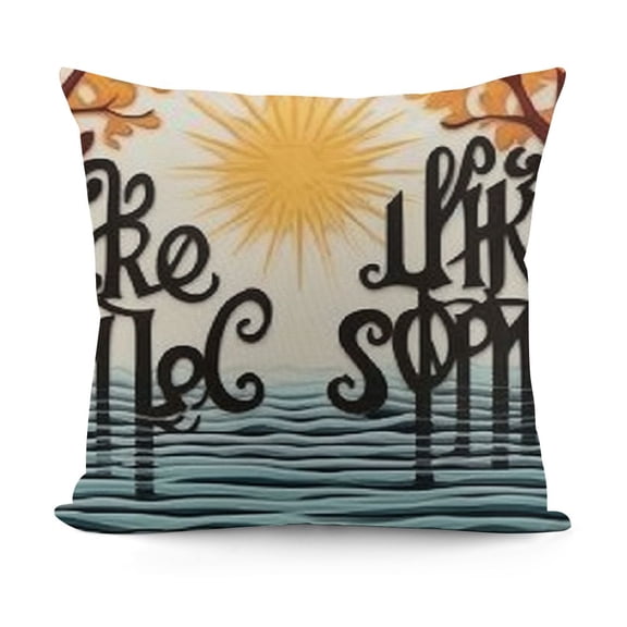 YINGXI Lake Camper Throw Pillow Covers This is Our Quote Cushion Covers Woods Camping/Cabin Rustic Decorative Pillowcases for Sofa Couch Porch 12x12in