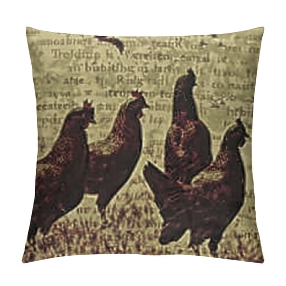 YINGXI  Like Chicken Feed Sack Burlap Pillow,Home Decorative Throw Pillow Cover Cushion for Couch/Sofa/Bedroom/Livingroom/Kitchen/Car case 18x18in