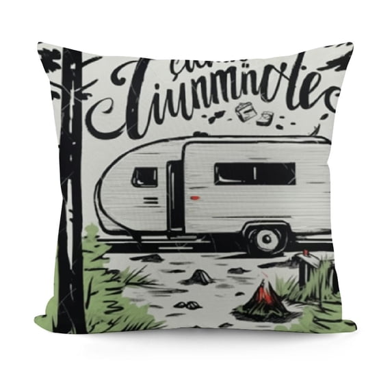 YINGXI Making Memories One Campsite at a Time Throw Pillow Covers Outdoor Camping Pillowcase for Vacantion Decoration 18x18in