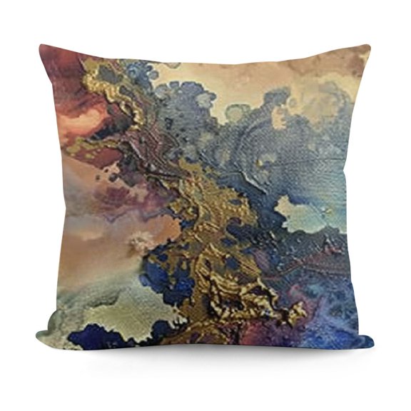 YINGXI Marble Texture Print Pillow Case Retro Geometry Square Soft Comfortable Pillow(Style B) 18x18in