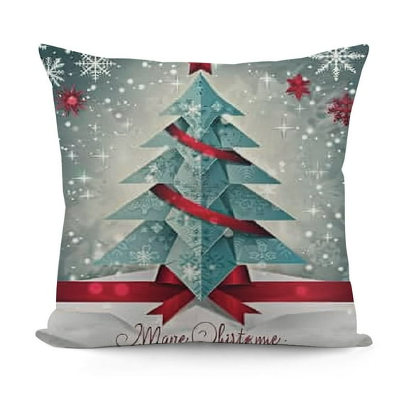 YINGXI  Merry Christmas Decorative Pillow Covers,Turquoise Stars On an Aqua Background Double Sided Throw Pillow Covers Sofa Cushion Cover 18x18in