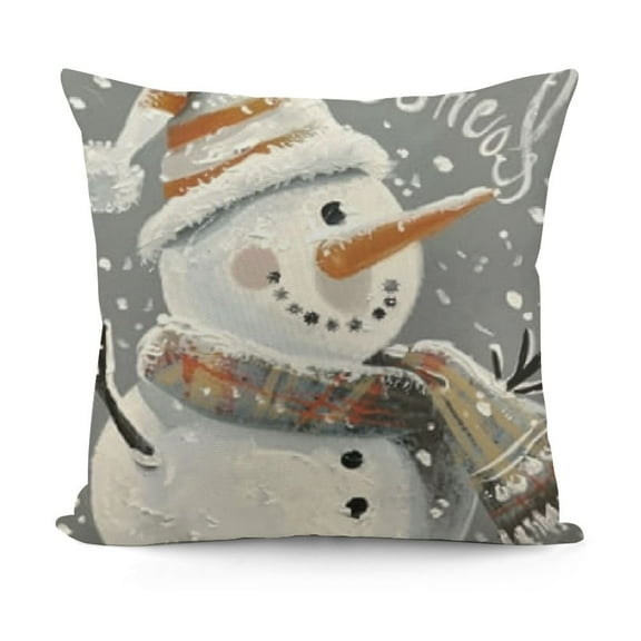 YINGXI Merry Christmas Grey Decorative Throw Pillow Covers Winter Farmhouse Tree Cushion Decor for 12x12in