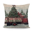 thumbnail image 1 of YINGXI Merry Christmas Pillow Cover with and Vintage Red Truck Home Decorative Throw Cushion Case 20x20in, 1 of 5