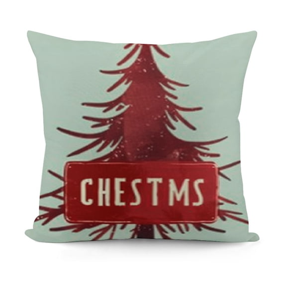 YINGXI Merry Christmas Tree Decorative Throw Pillow , Red Pillowcase, Winter Holiday 12x12in