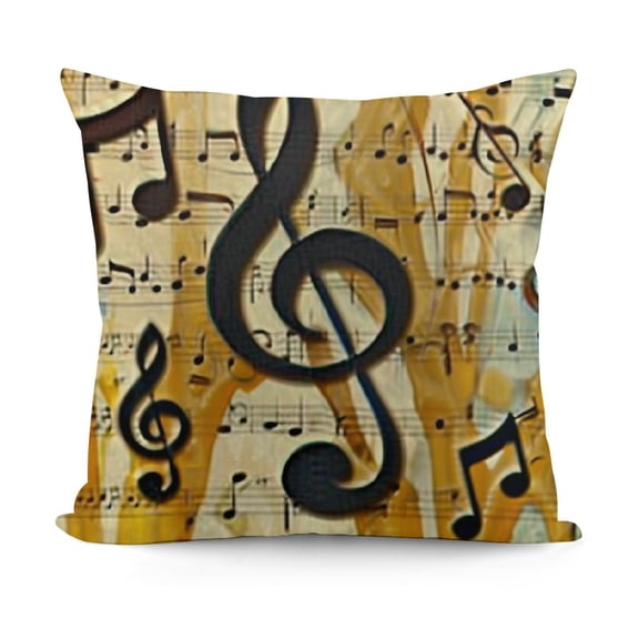 YINGXI  Music Note Decorative Throw Pillow Case Cushion Cover(Musical Note) 24x24in