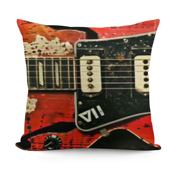 YINGXI Music Theme Throw Pillow Covers Around Music Instruments Pattern Standard Pillowcase ative Couch 20x20in