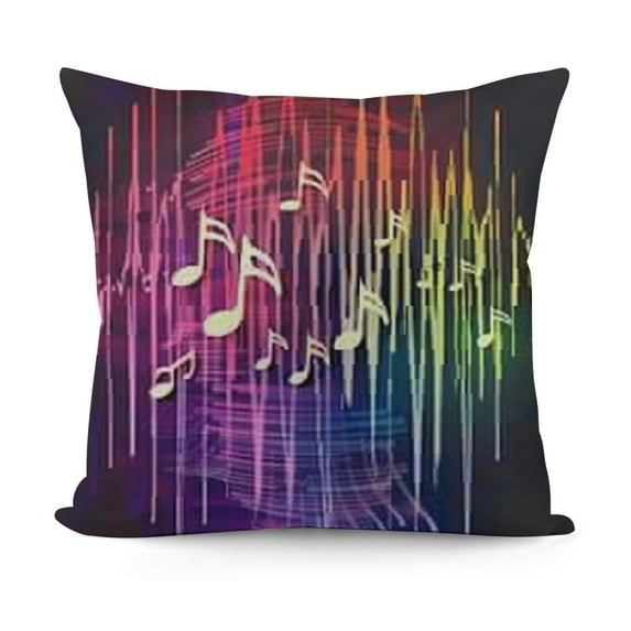 YINGXI Musical Notes Throw Pillows Covers Rainbow Music Notes Spectrum Wavesr 18x18in