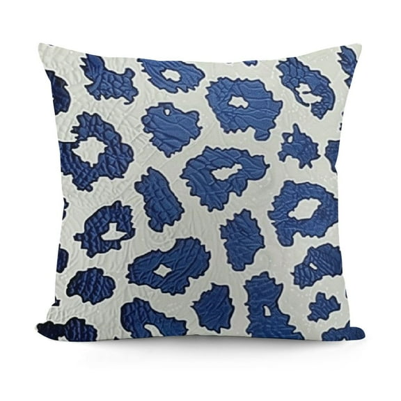 YINGXI Navy Blue Leopard Print Pillow Covers Animal Pattern Decorative Throw Pillows Outdoor Pillowcase Farmhouse Linen Cushion Case Decor for Sofa Couch Bed 12x12in
