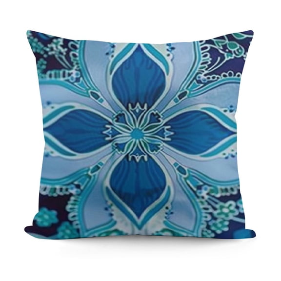 YINGXI  Navy Throw Pillow Cushion Cover, Middle Eastern Oriental Persian Pattern with Moroccan Effects Design, Decorative Square Accent Pillow Case,Sky Blue 18x18in