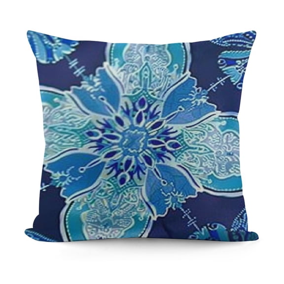 YINGXI Navy Throw Pillow Cushion Cover, Middle Eastern Pattern with Effects Design, Decorative Square Accent Pillow Case,Sky Blue 12x12in
