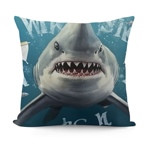 YINGXI Ocean Animals Themed Pillowcase, Cute Throw Pillow Cover, , Shark Lover Gifts, Square Cushion Cover for Boys Girls Birthday Graduation Couch Home Decor 20x20in