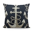thumbnail image 1 of YINGXI  Ocean Theme Starfish Sea Horse Coral Anchor Home Decorative Throw Pillow Case Cushion Cover for Couch Sofa Bed (Ocean Theme - Navy Blue) 24x24in, 1 of 5