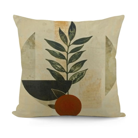 YINGXI Olive Leaves Decorative Throw , Geometry Line Decoration, Modern Art Aesthetic 12x12in