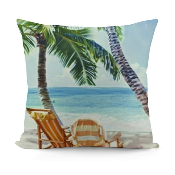 YINGXI Palm Tree Throw Pillow Covers Tropical Beach Pillow Cases Green Leaves Decorative Cushion Covers for Sofa Couch Living Room 12x12in