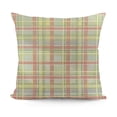 thumbnail image 1 of YINGXI  Pastel Coral Peach Throw Pillow Covers,Pink Tartan Plaid Abstract Apricot Decorative Pillow Covers Digital Printing Blended Fabric for Couch Sofa Bed Invisible Zipper 20x20in, 1 of 5