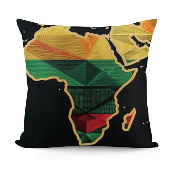 YINGXI Pillow Cover, Map Afro Celebration Month Party Cushion Decoration for Sofa Couch 12x12in