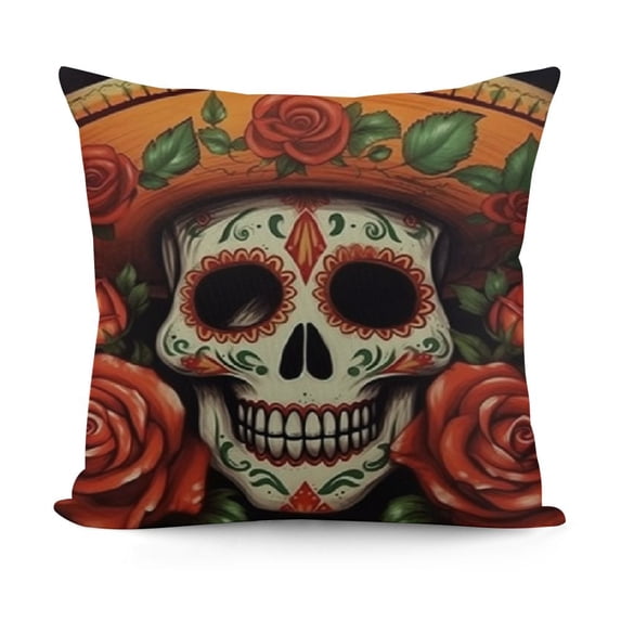 YINGXI Pillow Covers Skull Throw Pillowcase Home Sofa Decor Cushion Case Decorations 22x22in