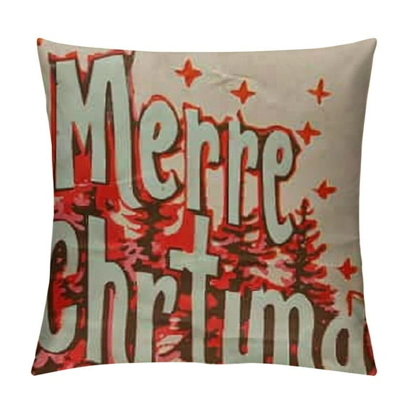 YINGXI Pink Christmas Pillow Covers , Pink Merry and Bright Christmas Pillows Decorative Throw Pillows, Pink Outdoor Christmas Pillow Covers, Pink Christmas Pillow Cases 24x24in