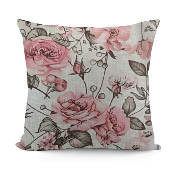 YINGXI Pink and Pillow case, Watercolor Floral Pattern Pillow Cover, Flower Rose Throw Pillow Case Cushion Cover Couch Sofa Decorative Square 20x20in