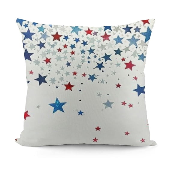 YINGXI Red Blue White Star Outdoor Decor Throw Pillow Cover for Couch Bed, Decorative Pillowcase 18x18in