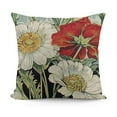thumbnail image 1 of YINGXI  Red Poppy Throw Pillow Covers Romantic Garden Flowers Red Poppies with White Daisies Green Leaves Insect Bee Design Pillow Cushion Cover Decor Outdoor Sofa (RP-Poppies) 24x24in, 1 of 5