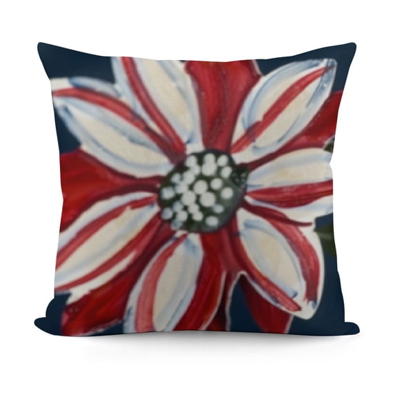 YINGXI Red White Flower Throw Pillow Covers, Cushion Case for Sofa Couch 22x22in