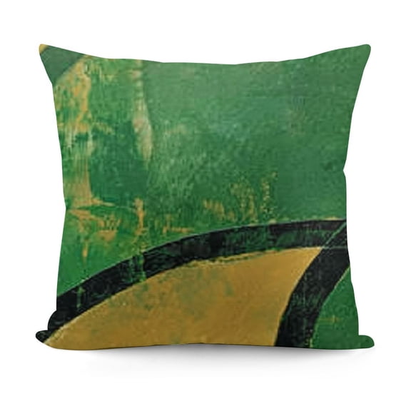 YINGXI Retro Throw Pillow Cushion Case, Abstract Warm Geometric Pattern Circular Details Grunge Effect Design, Modern Accent Double-Sided Digital Printing, Hunter Green Sand Brown 12x12in