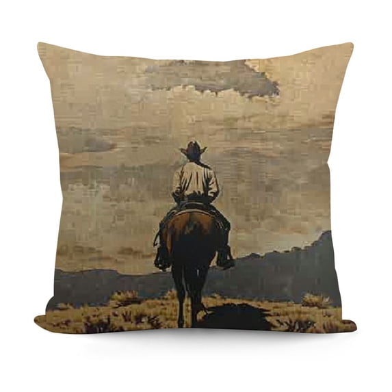 YINGXI Riding Horse at Throw Pillow Cover Lonesome Travel Pillow Case 20x20in