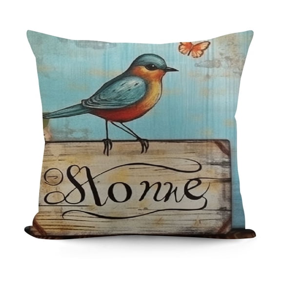YINGXI Robin Bird Flower Decorative Pillowcases Decor for Sofa 12x12in