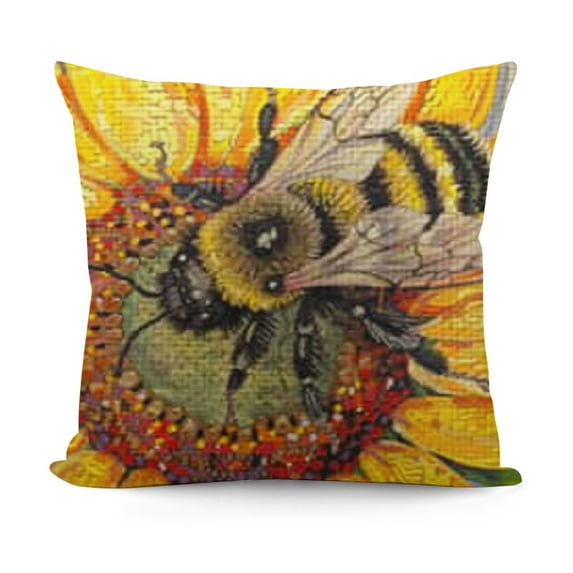 YINGXI Rustic Watercolor Honey Bee Bumblebee Cottagecore Throw Pillow Covers, Bee Lover Women Girls Gifts,Farmhouse Cottagecore Decorative Cushion Covers for Sofa Couch Bed 22x22in