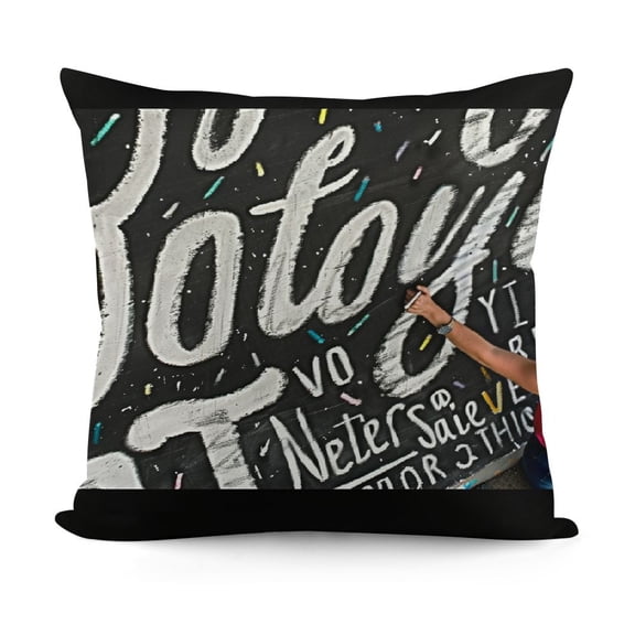 YINGXI Saying Throw Pillow Cushion Cover, Heart Warming Text Our Friendship is Not a Big Thing Its Many Little Things, Decorative Square Accent Pillow Case,Charcoal Black 12x12in