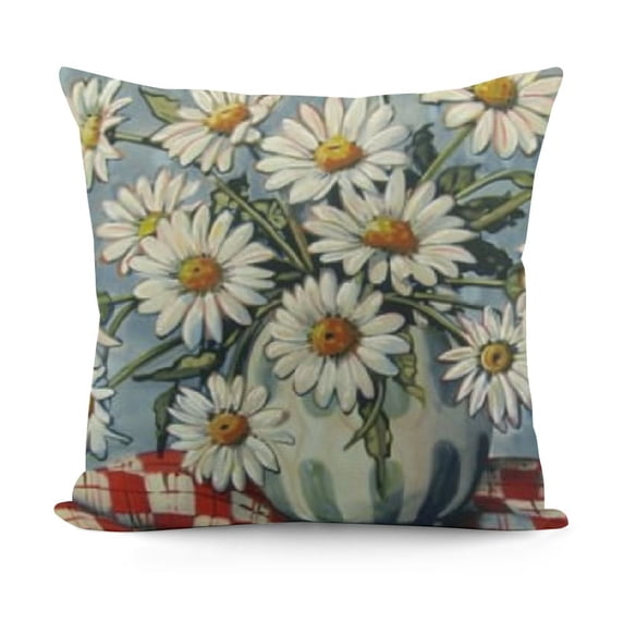 YINGXI Spring Pillow Covers Floral Daisy Bloom with Grace Love Lives Here Striped Mason Jar Farmhouse Decorative Throw Pillowcases for Home Sofa Couch Decoration G511-18 20x20in