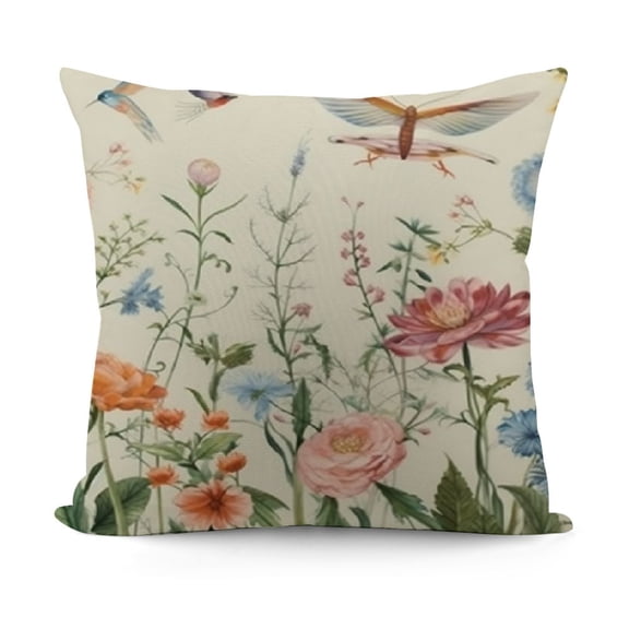 YINGXI  Spring Wildflowers Throw Pillow Covers,Flower Holiday Cushion Case Decoration for Sofa Couch 18x18in