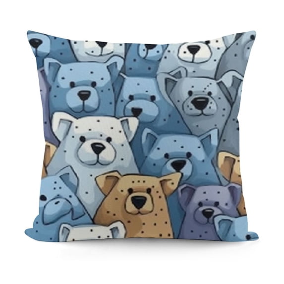 YINGXI Square Throw Pillow Covers Cute Cartoon Dogs Pillow Cases Decorative for Home Bedroom Sofa Seamless Puppy Pattern Watercolor Painting Pillowcases Standard Size 24x24in