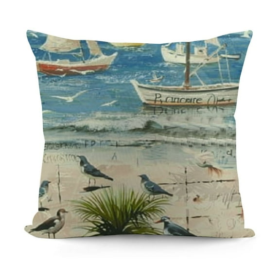 YINGXI Summer Beach Life Throw Pillow Covers Relax Nautical Ocean Sea Coastal Outdoor Decorations Decorative Throw Pillows Cases for Beach House Bed Living Room Couch Sofa Decor 12x12in