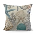 thumbnail image 1 of YINGXI  Summer Beach Throw Pillow Covers Ocean Themed Coral Starfish Seashell Conch Decorative Pillow Cases Summer Outdoor Nautical Coastal Cushion Cover for Couch Bed Sofa 24x24in, 1 of 5