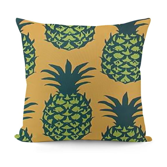 YINGXI Summer Colorful Yellow Pineapple Illustration Art Fruits Fruit Pillow Covers Pillowcases Home Decor Bed Couch Sofa Office Living Room Cushion 24x24in