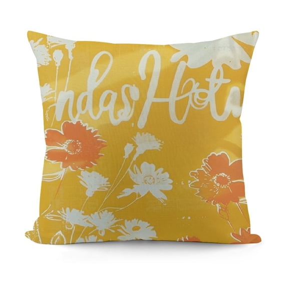 YINGXI Summer Pillow Cover Watercolor Flowers Decor Hello Sunshine Farmhouse Seasonal Pillow Case Decorations for Home Sofa Couch (Yellow) 18x18in