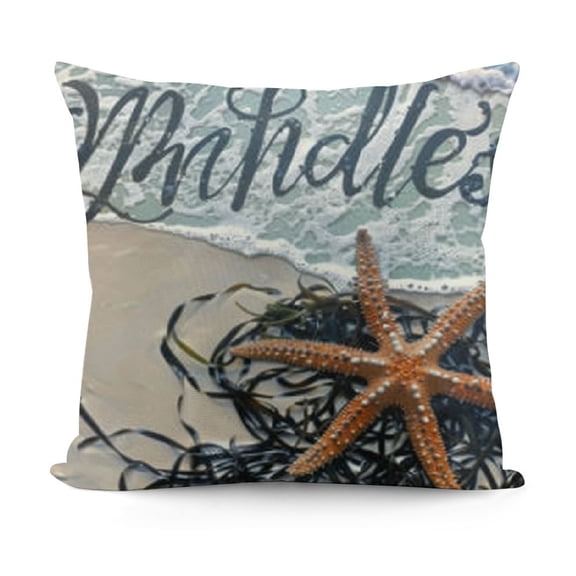 YINGXI  Summer Take Me to The Beach Coral Starfish Throw Pillow Covers,Home Sweet Home Motto Blue Cushion Case for Sofa Couch 12x12in