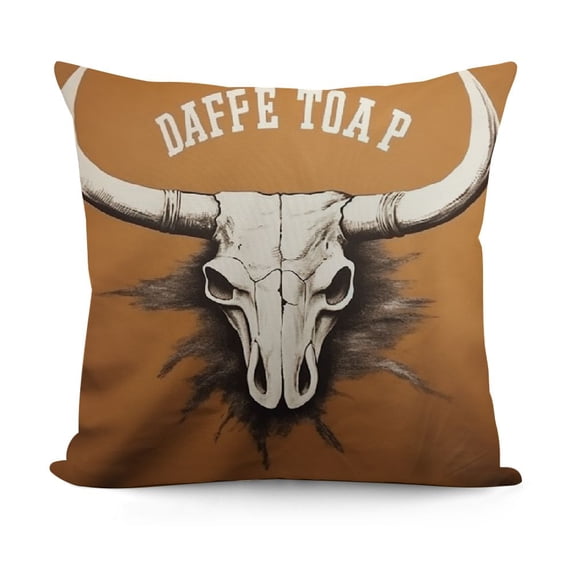 YINGXI This is Our Happy Place Pillow Cover Bull Skull Soft Flannel Pillow Covers Cushion Cover Decor for Sofa Couch Bed 22x22in