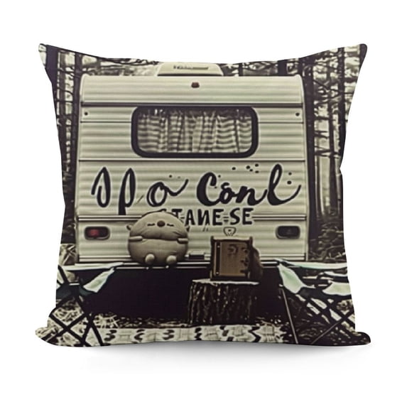 YINGXI Thou Shalt Not Poop in The Camper Throw Pillow Case, Campers Gifts, Camper Decor,Funny Trailer Pillow Decorative Linen Cushion Cover for Sofa Couch Bed 18x18in