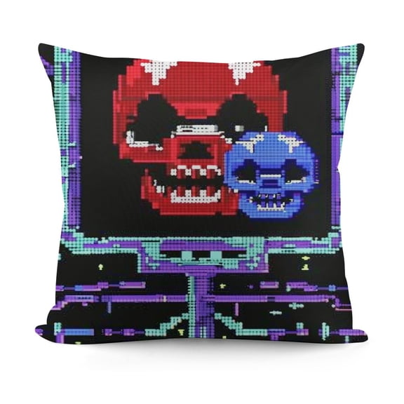 YINGXI  Throw Pillow Cover 80S 8 Bit Pixel Retro Arcade Game Old Video Design Angry Attack Pillow Case Square Cushion Cover for Sofa Couch Bed Car 18x18in