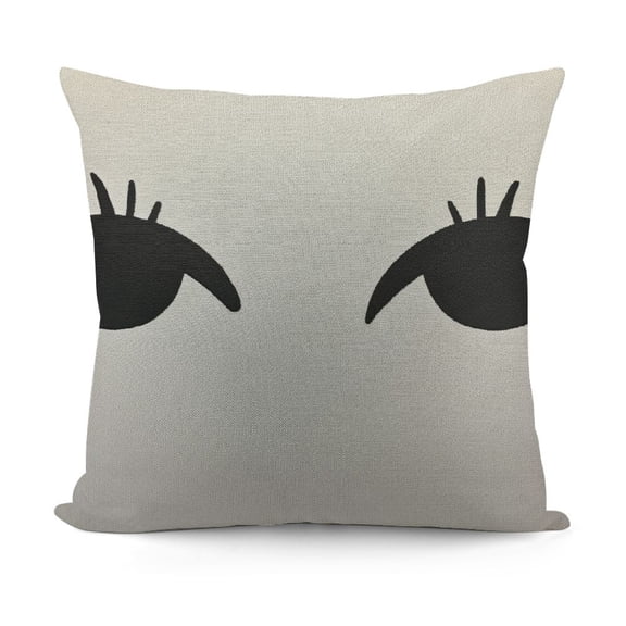 YINGXI Throw Pillow Cover Close Lash Eyelash Makeup Simple Black Pillow Case Decorative Men Women Boy Girl Room Cushion Cover for Home Couch Bed 18x18in