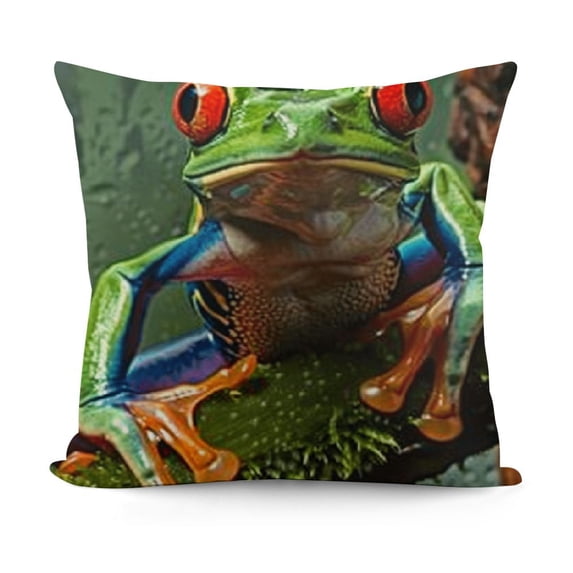 YINGXI Throw Pillow Cover Cute Tree Frog Green Wild Animal Home Decor Pillowcase Cushion Cover 20x20in