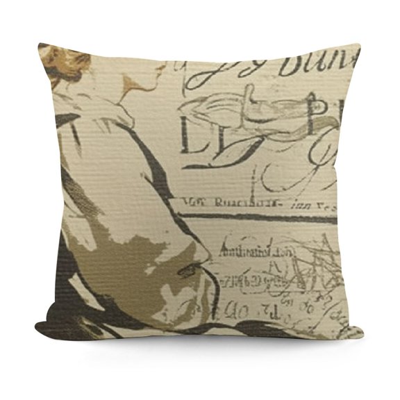 YINGXI  Throw Pillow Cover French Script Decorative Pillow Case Paris Home Decor Square Cushion Pillowcase 18x18in