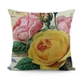 thumbnail image 1 of YINGXI Throw Pillow Cover Roses Flower with Letter Pink Home Decorative Pillow Cases Square Cushion Covers for Sofa Couch 12x12in, 1 of 5